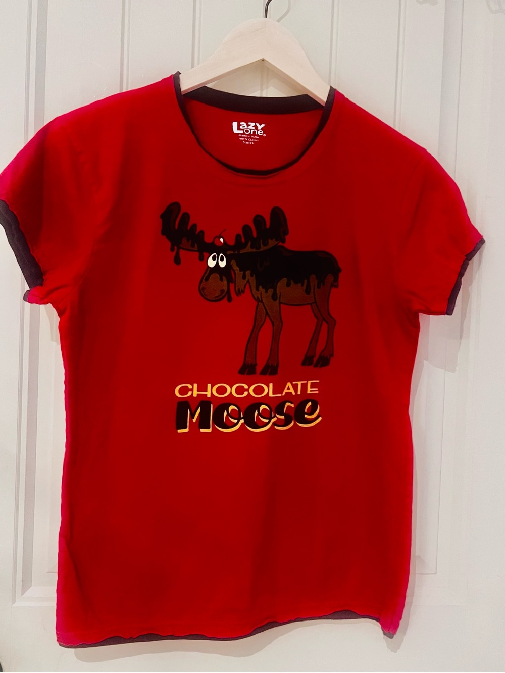 Lazy One Red Kids Chocolate Moose Graphic Tee